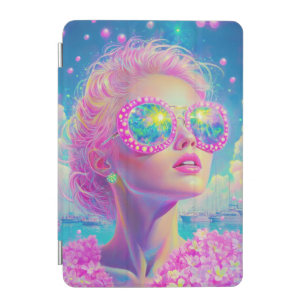 Glamorous Neon Woman with Sparkling Glasses iPad Mini Cover