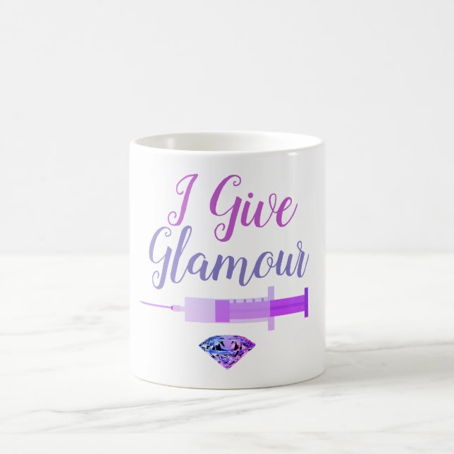 Glamorous nurse shot cute purple pink coffee mug (Center)