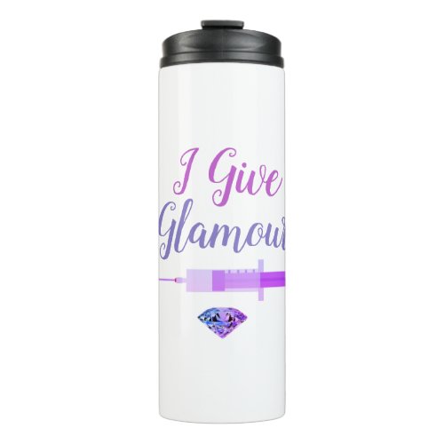 Glamorous nurse shot syringe cute purple pink thermal tumbler