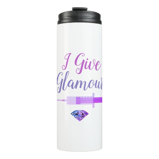 Glamorous nurse shot syringe cute purple pink thermal tumbler (Front)