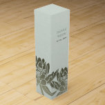 GLAMOROUS PALE BLUE SILVER LOTUS FLORAL MONOGRAM WINE GIFT BOX<br><div class="desc">If you need any further customisation or any other matching items, please feel free to contact me at yellowfebstudio@gmail.com</div>