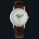GLAMOROUS PALE GOLD WHITE LOTUS SAVE THE DATE GIFT WATCH<br><div class="desc">If you need any further customisation or any other matching items,  please feel free to contact me at info@yellowfebstudio.com</div>
