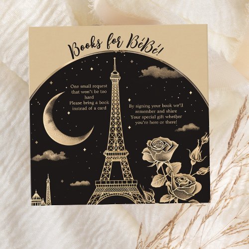 Glamorous Paris Eiffel Tower Books for Baby Enclosure Card