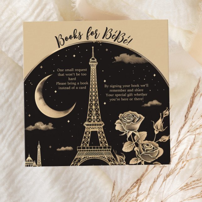 Glamorous Paris Eiffel Tower Books for Baby Enclosure Card (Creator Uploaded)
