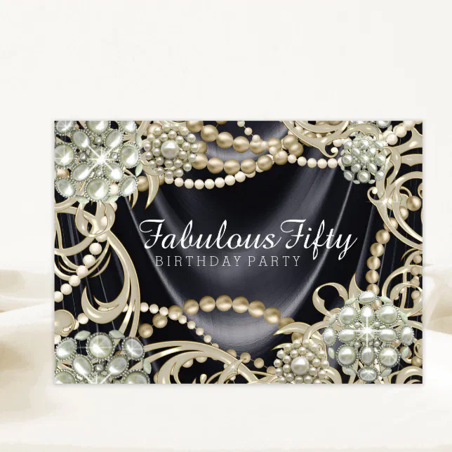 Glamorous Pearl Birthday Party Invitation Zazzle