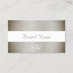 Glamorous Pearly Silver Snake Pattern and Monogram Business Card