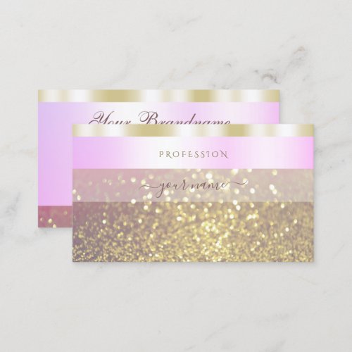 Glamorous Pink and Gold Sparkling Glitter Shimmery Business Card