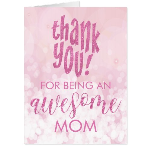 Glamorous Pink Awesome Mothers Day Jumbo Card