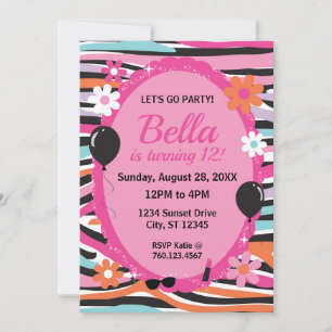 Glamorous Pink Birthday Party Invitation