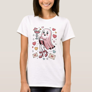 Glamorous Pink Ghost  Cocktail Party Queen T-Shirt