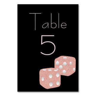Glamorous Pink Glitter Dice on Black Table Number
