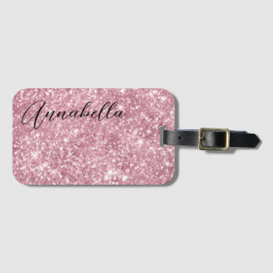 Glamorous Pink Glitter Luggage Tag