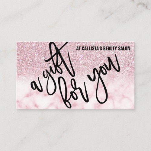 Glamorous Pink Glitter Marble Gift Certificate