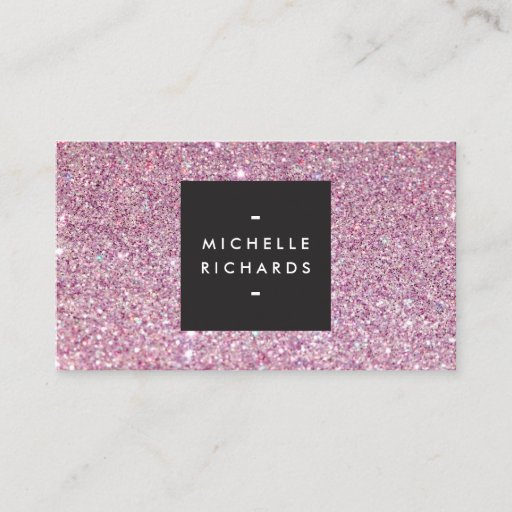 Customizable Glamorous Pink Glitter Modern Beauty Business Card Templates