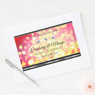 Glamorous Pink Gold Glitter Product Labels Jewels