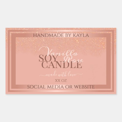 Glamorous Pink Product Packaging Labels Rose Gold