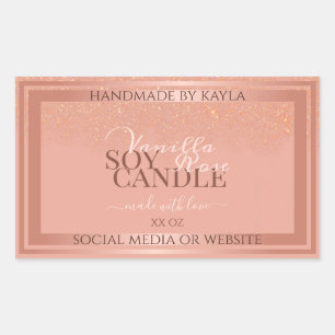 Glamorous Pink Product Packaging Labels Rose Gold