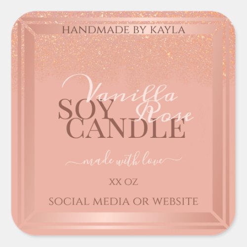 Glamorous Pink Product Packaging Labels Rose Gold