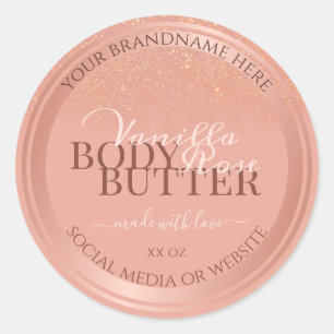 Glamorous Pink Product Packaging Labels Rose Gold