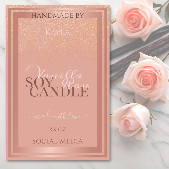 Glamorous Pink Product Packaging Labels Rose Gold (Creator Uploaded)