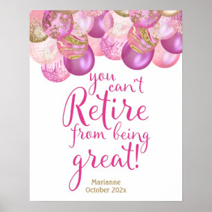 Glamorous Pink Retirement Party Print Sign