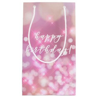 Glamorous Pink Sparkles Happy Birthday Gift Bag