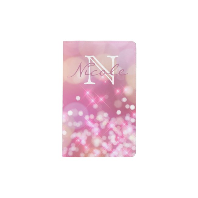 Glamorous Pink Sparkles Monogram Moleskin Notebook