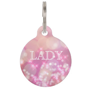 Glamorous Pink Sparkles Personalized Pet Tag