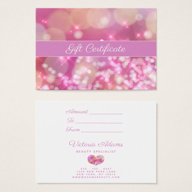 Glamorous Pink Sparkles | Salon Gift Certificate