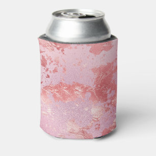 Glamorous Pink Sparkly Metallic Foil Can Cooler