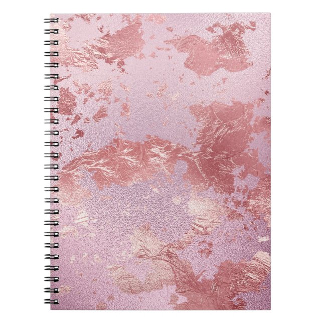 Glamorous Pink Sparkly Metallic Foil Notebook (Front)
