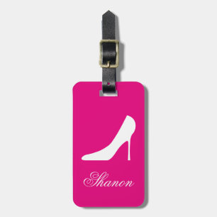 Glamorous pink travel luggage tag for women