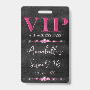 Glamorous Pink VIP on Black Badge