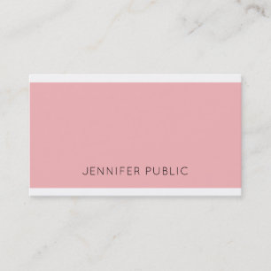 Glamorous Plain Modern Design Pink Professional Business Card