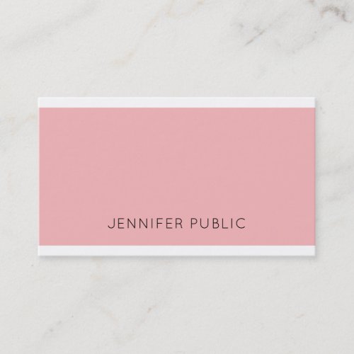 Glamorous Plain Modern Design Pink Professional Business Card