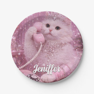 Glamorous Princess Cat Using Telephone Paper Plates