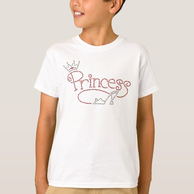 Glamorous Princess Crown & High Heel Shoe T-Shirt (Front)
