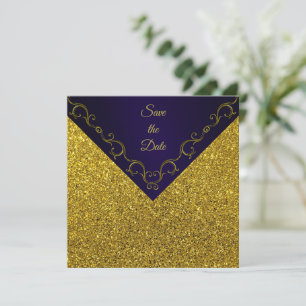 Glamorous Purple and Gold Save The Date