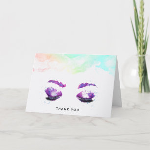 Glamorous Purple Eyes & Brows Watercolor Card
