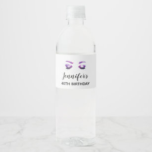 Eyelashes Water Bottle Labels | Zazzle