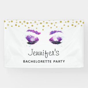 Glamorous Purple Eyes Watercolor Bachelorette Banner
