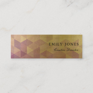 GLAMOROUS PURPLE GOLD FAUX TRIANGULAR PATTERN MINI BUSINESS CARD
