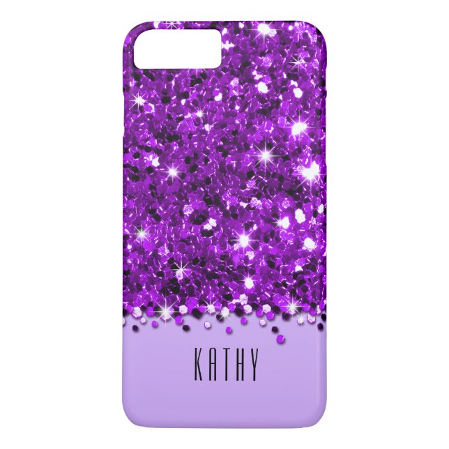 Glamorous Purple Sparkly Glitter Confetti Case (Back)
