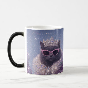 Glamorous Queen Cat Sparkling Fantasy Portrait Color Morph Mug