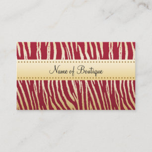 Glamorous Red and Gold Tiger Stripes Boutique Business Card