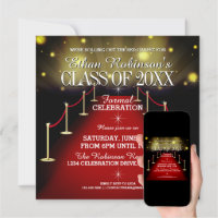 Hollywood Theme Party Invitation and Decorations for Graduation Class of  2023, Movie Red Carpet Decorations 