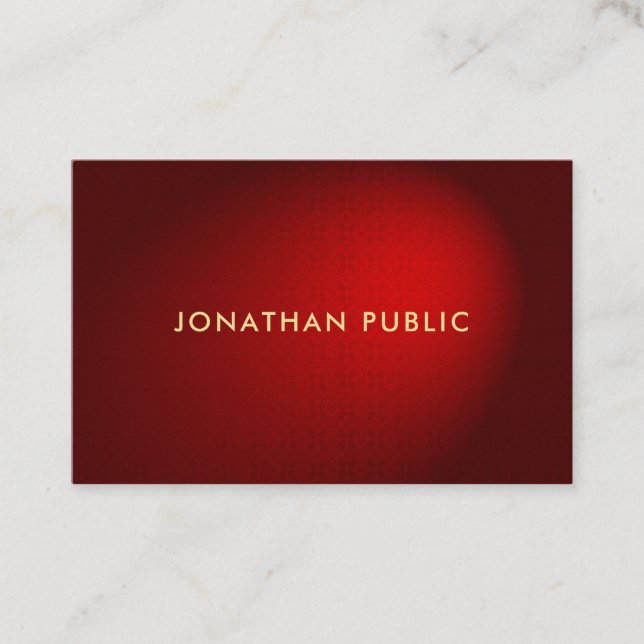Glamorous Red Damask Elegant Professional Premium Business Card (Front)