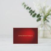 Glamorous Red Damask Elegant Professional Premium Business Card (Standing Front)