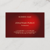 Glamorous Red Damask Elegant Professional Premium Business Card (Back)