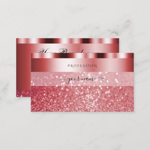 Glamorous Red Sparkling Glitter Elegant Shimmery Business Card